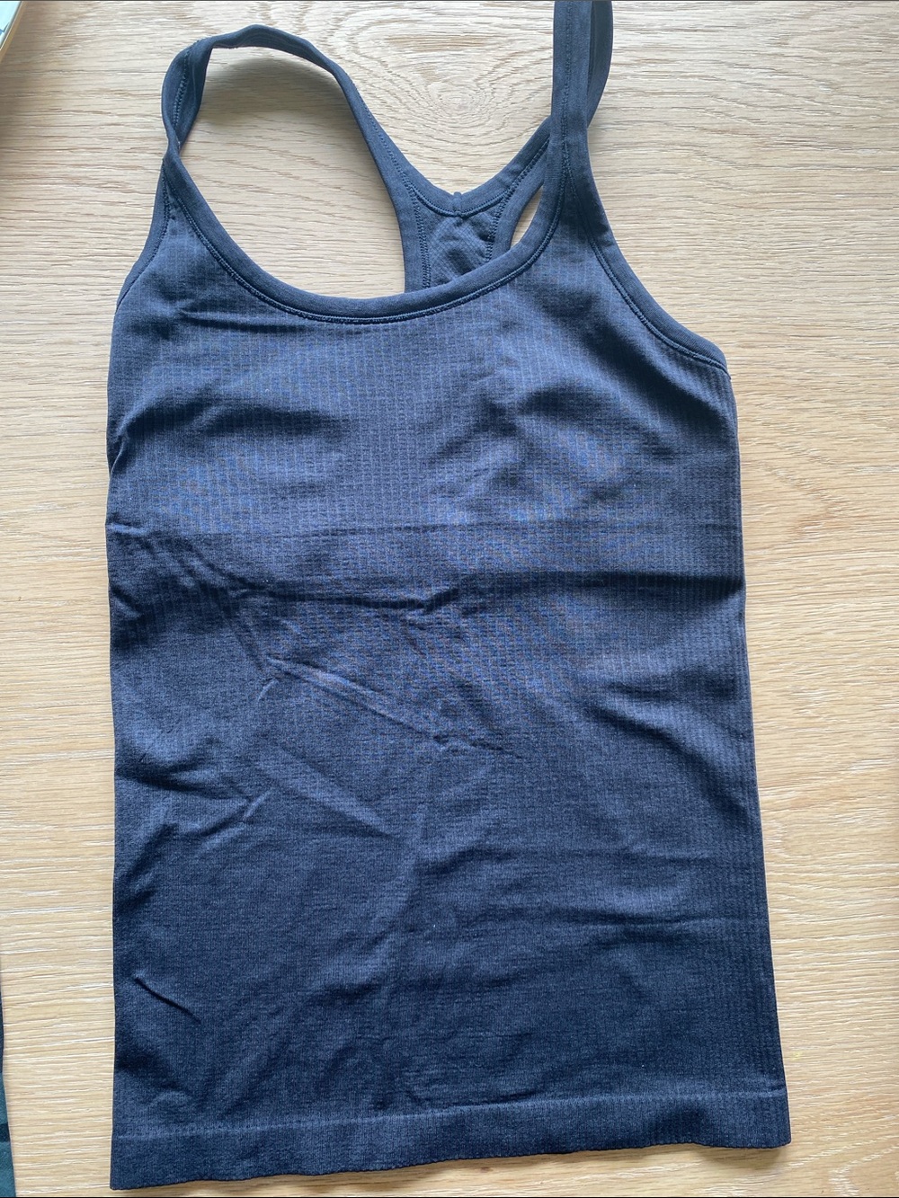 lululemon athletica Black Ribbed Racerback Tank with built in bra